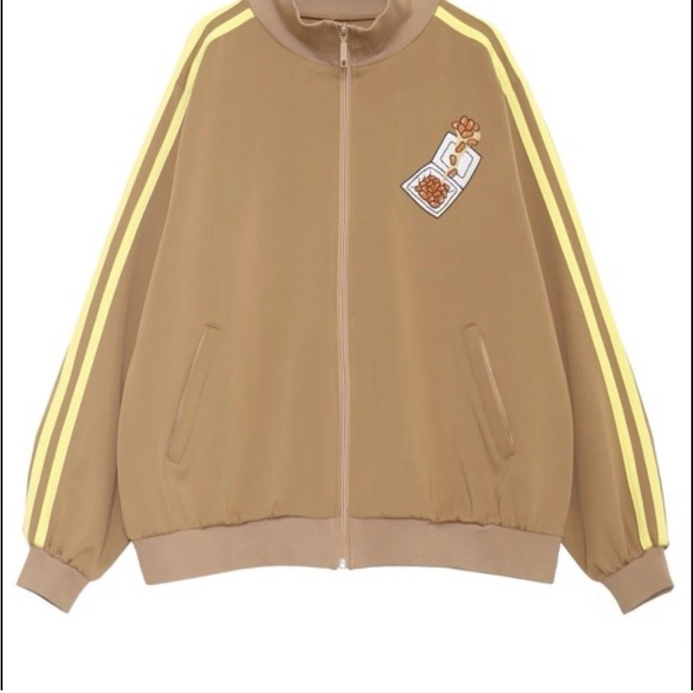 Brown Jacket with Yellow Stripes